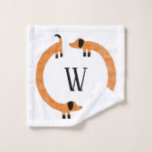 Funny Dachshund Sause Dog Monogram Washandje (Wasdoekje)