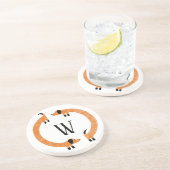 Funny Dachshund Sause Dog Monogram Zandsteen Onderzetter (Zijkant)