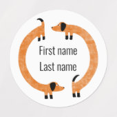 Funny Dachshund Sause Dog Name Labels (Design 1)