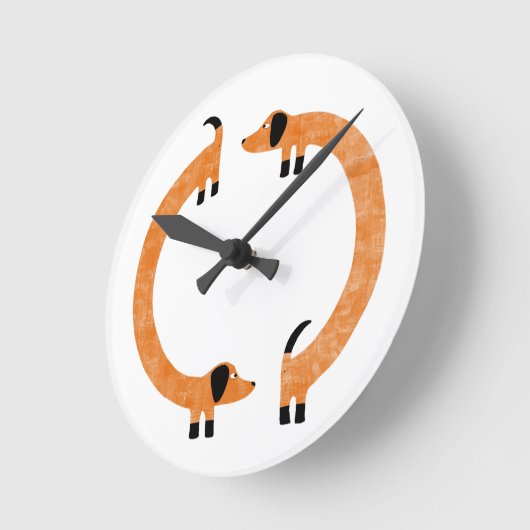 Funny Dachshund Sause Dog Ronde Klok (Hoek)