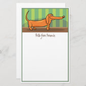 Funny Dachshund Stationery Briefpapier (Voorkant / Achterkant)