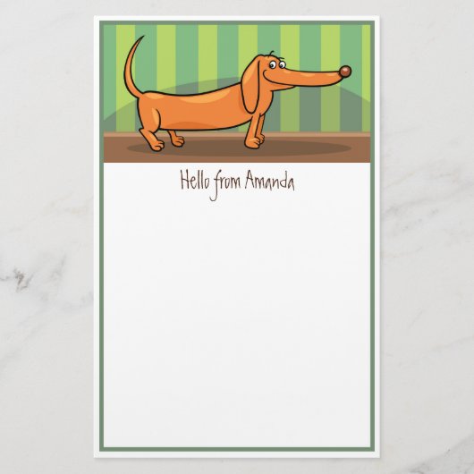 Funny Dachshund Stationery Briefpapier (Voorkant)