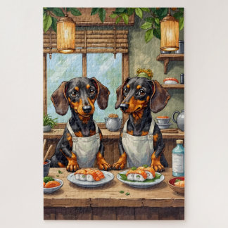Funny Dachshund Sushi Bar Dog Lover Art Legpuzzel