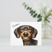 Funny Dachshund Tattoo Briefkaart (Staand voorkant)