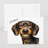 Funny Dachshund Tattoo Briefkaart (Voorkant / Achterkant)