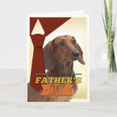 Funny Dachshund Vaderdag Kaart (Voorkant)