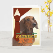 Funny Dachshund Vaderdag Kaart (Gele Bloem)