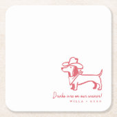 Funny Dachshund Wedding Coaster Kartonnen Onderzetters (Voorkant)