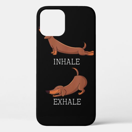 Funny Dachshund Weiner Dog Yoga Inhale Exhale Wien Case-Mate iPhone Case (Achterkant)