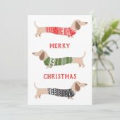Funny Dachshund Wiener Dogs Kerstkeuken Feestdagenkaart (Staand voorkant)
