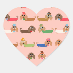 Funny Dachshunds Hart Sticker