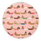 Funny Dachshunds Keramische Knop (Voorkant)