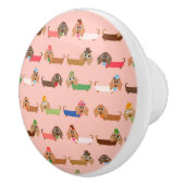 Funny Dachshunds Keramische Knop (Rechts)