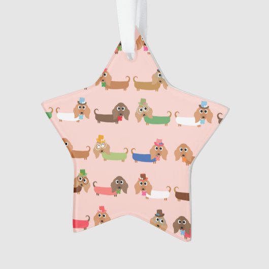 Funny Dachshunds Ornament (voorkant)