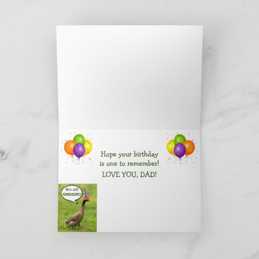 Funny Dad 70th Birthday Custom Kaart (Binnen)