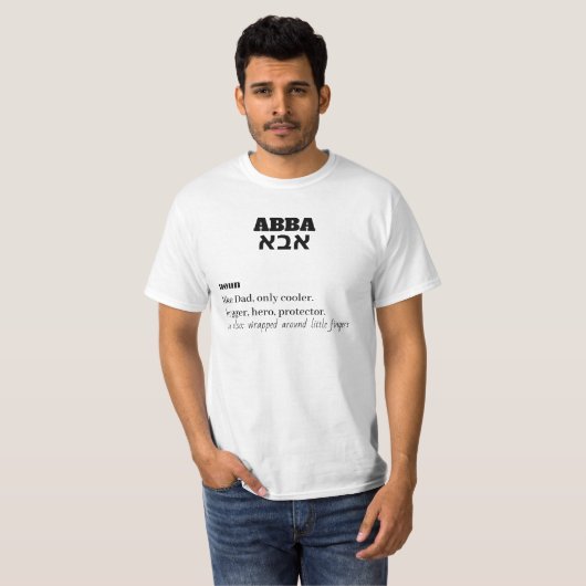 Funny Dad Abba Hebrew Vaderdag Gift T-shirt (Voorkant volledig)