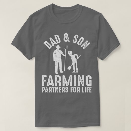 Funny Dad and Son Farming Partners voor boer T-shirt (Design voorkant)