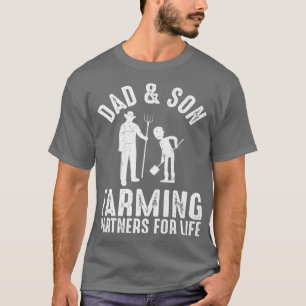 Funny Dad and Son Farming Partners voor boer T-shirt