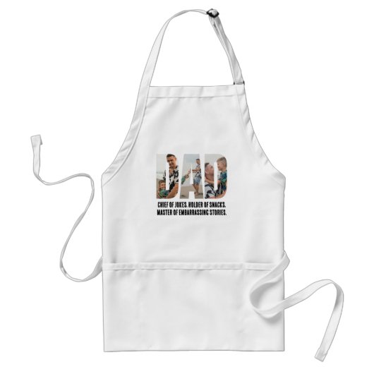 Funny Dad Apron – Chief of Jokes & Snack Holder Standaard Schort (Voorkant)