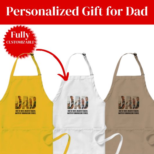 Funny Dad Apron – Chief of Jokes & Snack Holder Standaard Schort