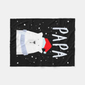Funny Dad Bear Christmas Saint Hat Couples Family  Fleece Deken (Voorkant (Horizontaal))
