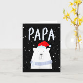 Funny Dad Bear Christmas Saint Hat Couples Family  Kaart (Gele Bloem)