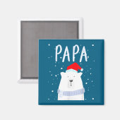 Funny Dad Bear Christmas Saint Hat Couples Family  Magneet (Voorkant / Achterkant)