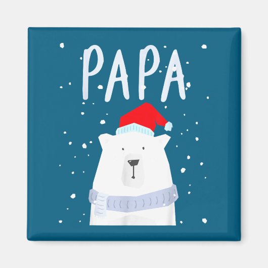 Funny Dad Bear Christmas Saint Hat Couples Family  Magneet (Voorkant)