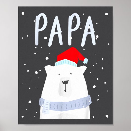 Funny Dad Bear Christmas Saint Hat Couples Family Poster (Voorkant)