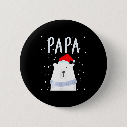 Funny Dad Bear Christmas Saint Hat Couples Family  Ronde Button 5,7 Cm (Voorkant)
