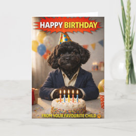 Funny Dad Birthday Card Dog Favourite Child Kaart