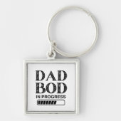Funny Dad Bod aan de gang | Papa met zwarte lading Sleutelhanger (Voorkant)