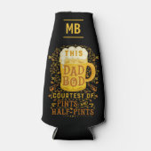 Funny Dad Bod Beer Pints Monogramed Fathers Day Flesjeskoeler (Voorkant)