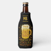 Funny Dad Bod Beer Pints Monogramed Fathers Day Flesjeskoeler (Fles Voorkant)