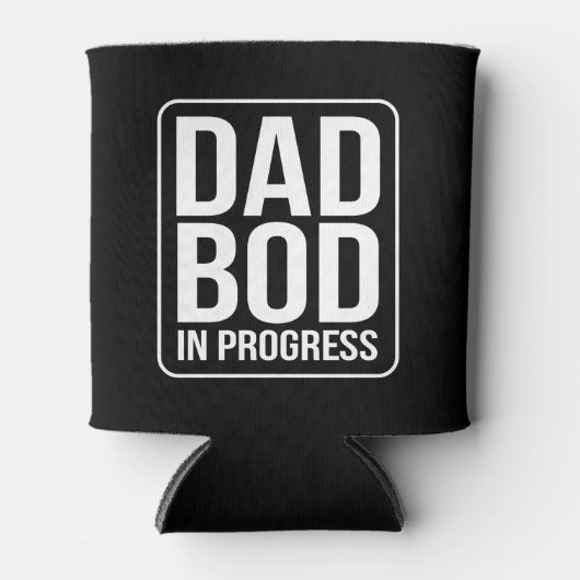 Funny Dad Bod in Progress Humor Fathers Day Black Blikjeskoeler (Voorkant)