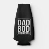 Funny Dad Bod in Progress Humor Fathers Day Black Flesjeskoeler (Voorkant)