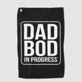 Funny Dad Bod in Progress Humor Fathers Day Black Golfhanddoek (Voorkant)