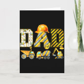 Funny Dad Construction Excavator Kids Matching Fam Kaart (Voorkant)