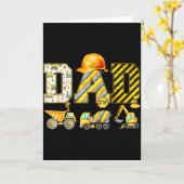 Funny Dad Construction Excavator Kids Matching Fam Kaart (Gele Bloem)