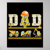 Funny Dad Construction Excavator Kids Matching Fam Poster (Voorkant)