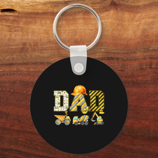 Funny Dad Construction Excavator Kids Matching Fam Sleutelhanger (Voorkant)