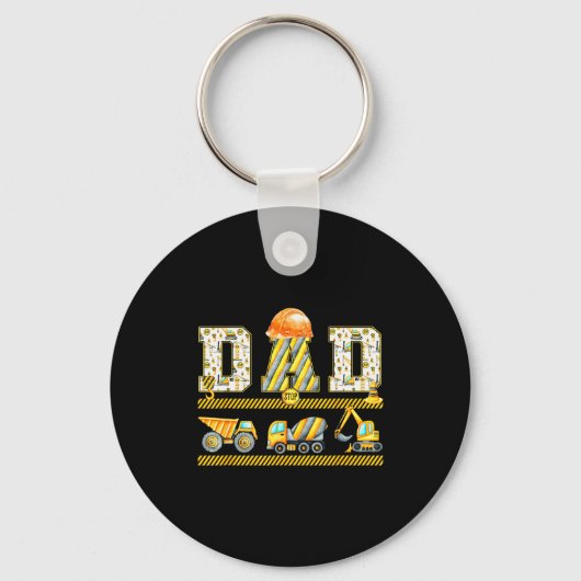Funny Dad Construction Excavator Kids Matching Fam Sleutelhanger (Voorkant)