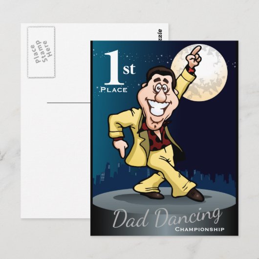 Funny Dad Dancing Winner Briefkaart (Voorkant / Achterkant)