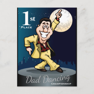 Funny Dad Dancing Winner Briefkaart
