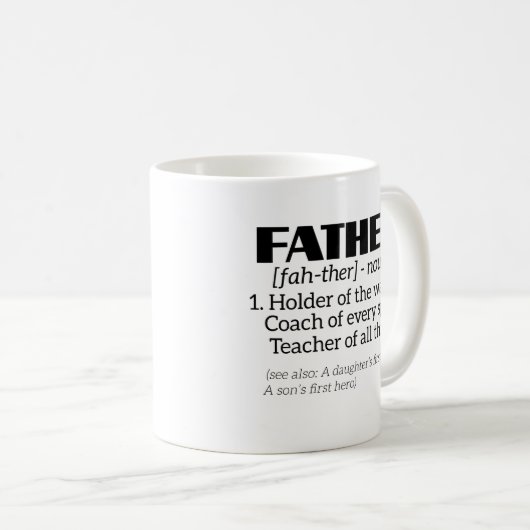 Funny Dad Definition Coffee Mok Coach Fathers Day (Voorkant rechts)