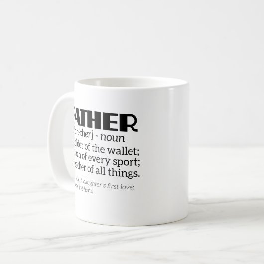 Funny Dad Definition Coffee Mok Coach Fathers Day (Voorkant links)