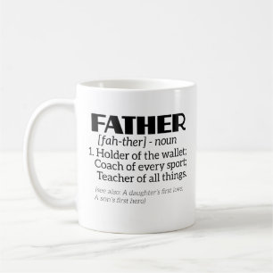 Funny Dad Definition Coffee Mok Coach Fathers Day