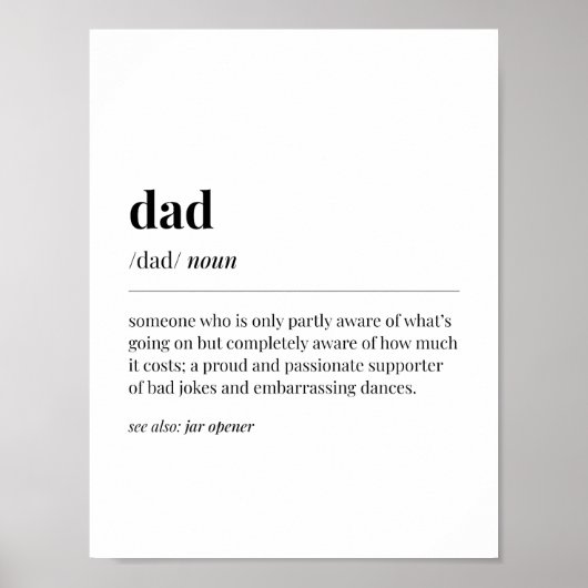 Funny Dad Definition Poster (Voorkant)