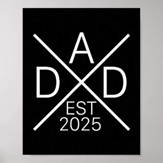 Funny Dad Est 2025 For New Dad Husband Baby Announ Poster (Voorkant)