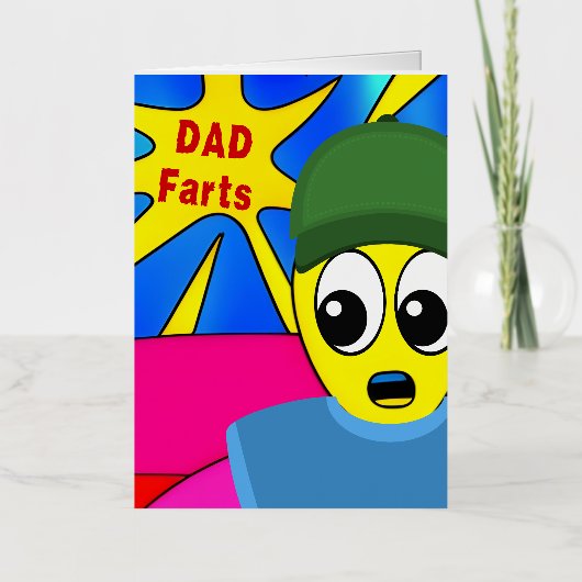 Funny Dad Farts Folie Wenskaart (Voorkant)
